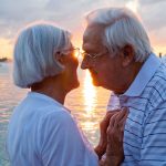 Older Couple in Love at Sunset